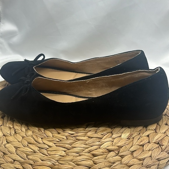 Me Too Skylar Black Bow Vamp Genuine Suede Ballet Flats Size 9.5 - Picture 4 of 9